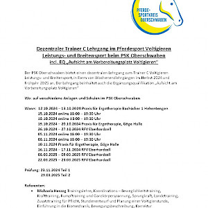 🌟Fortbildung Voltigieren - dezentraler Trainer-C-Lehrgang beim PSKO
