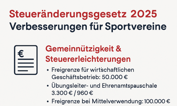 📢 Neue Regelungen für Gemeinnützigkeit & Steuererleichterungen ab 2026 – Wesentliche Änderungen für Sportvereine