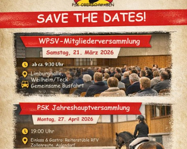 🐴 ⭐ Einladung zur Mitgliederversammlung des WPSV 2026 am 21. März 2026