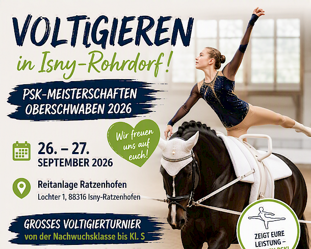 🏆🤸🐴 Voltigiersport zu Gast in Isny-Rohrdorf – PSK-Meisterschaften 2026 stehen vor der Tür!